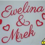 Ewelina & Mirek, Imiona Nowożeńców, Pary Młodej (NA ZAMÓWIENIE) nr 62 Dekoracje Ślubne