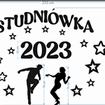 Studniówka 2024-duży styropianowy napis plus gwiazdki nr 04, dekoracje na studniówkę (NA ZAMÓWIENIE)