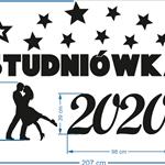 Studniówka 2024-duży styropianowy napis plus gwiazdki nr 01, dekoracje na studniówkę (NA ZAMÓWIENIE) 