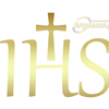 IHS Złota naklejka nr 02. Pierwsza Komunia, Boże Ciało dekoracje ARQdecor