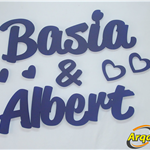 Basia & Albert, Imiona Nowożeńców, Pary Młodej (NA ZAMÓWIENIE) nr 72 Dekoracje Ślubne