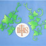 Hostia JHS W Winoroślach, dekoracje eucharystyczne, Pierwsza Komunia (NA ZAMÓWIENIE) 