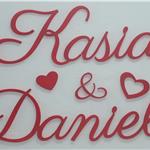Kasia & Daniel, Imiona Nowożeńców , Pary Młodej (NA ZAMÓWIENIE) nr 154 Dekoracje Ślubne