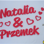 Natalia & Przemek, Imiona Nowożeńców, Pary Młodej (NA ZAMÓWIENIE) nr 57 Dekoracje Ślubne