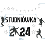 Studniówka 2024 Litery styropianowe plus gwiazdki plus tancerze nr 06, dekoracje na studniówkę (NA ZAMÓWIENIE)