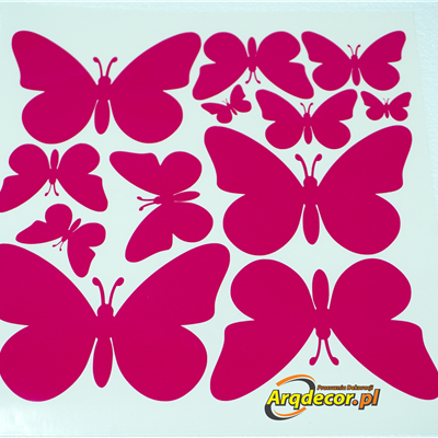 Różowe motylki arkusz24/24 cm! Naklejki na witrynę. Dekoracje do przedszkola (NA ZAMÓWIENIE).