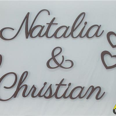 Natalia & Christian, Imiona Nowożeńców , Pary Młodej (NA ZAMÓWIENIE) nr 136 Dekoracje Ślubne