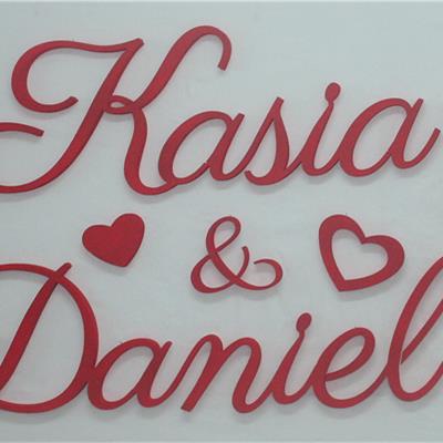 Kasia & Daniel, Imiona Nowożeńców , Pary Młodej (NA ZAMÓWIENIE) nr 154 Dekoracje Ślubne