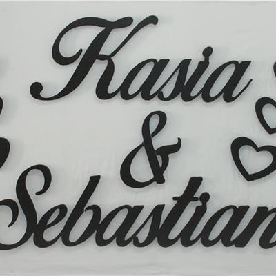 Kasia & Sebastian, Imiona Nowożeńców , Pary Młodej (NA ZAMÓWIENIE) nr 158 Dekoracje Ślubne