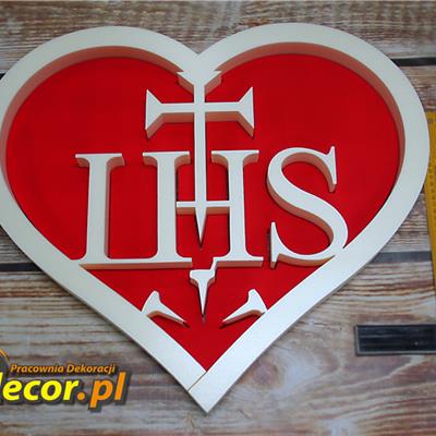 Serce IHS - Dekoracje Eucharystyczne, Pierwsza Komunia (NA ZAMÓWIENIE) 