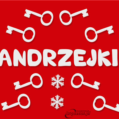 Styropianowy napis ANDRZEJKI plus zestaw 8 kluczy! (NA ZAMÓWIENIE). Andrzejki dekoracje.
