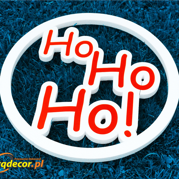 Ho Ho Ho! - koło styropianowe 49 cm z napisem (NA ZAMÓWIENIE).